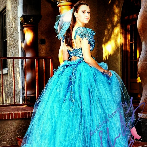 PRISCILLA Turquoise Wedding Ballgown Set